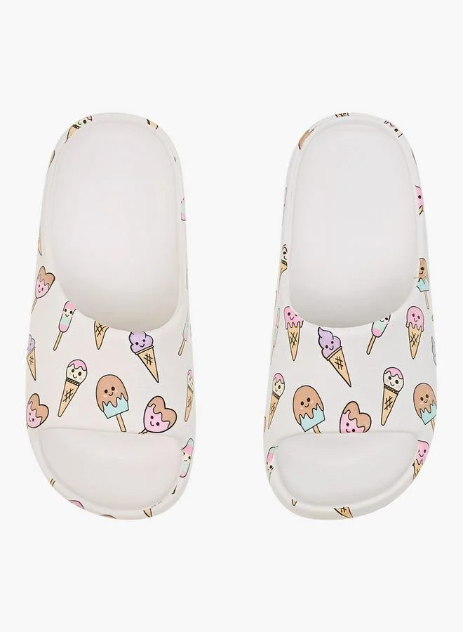أكوا Girls Ice Cream Print Slides